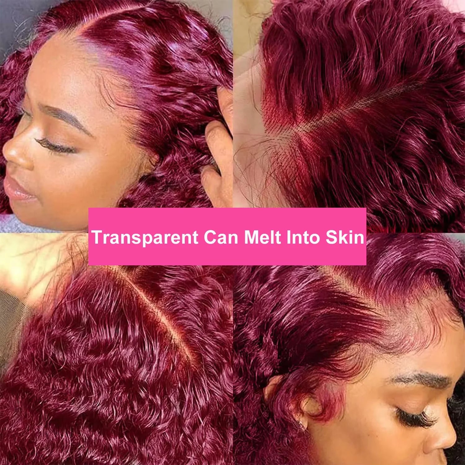 200% Burgundy 13x6 HD Wet And Wavy Lace Frontal Human Hair Wig Brazilian 40 Inch Colored 99j Curly Wigs Deep Wave Lace Front Wig