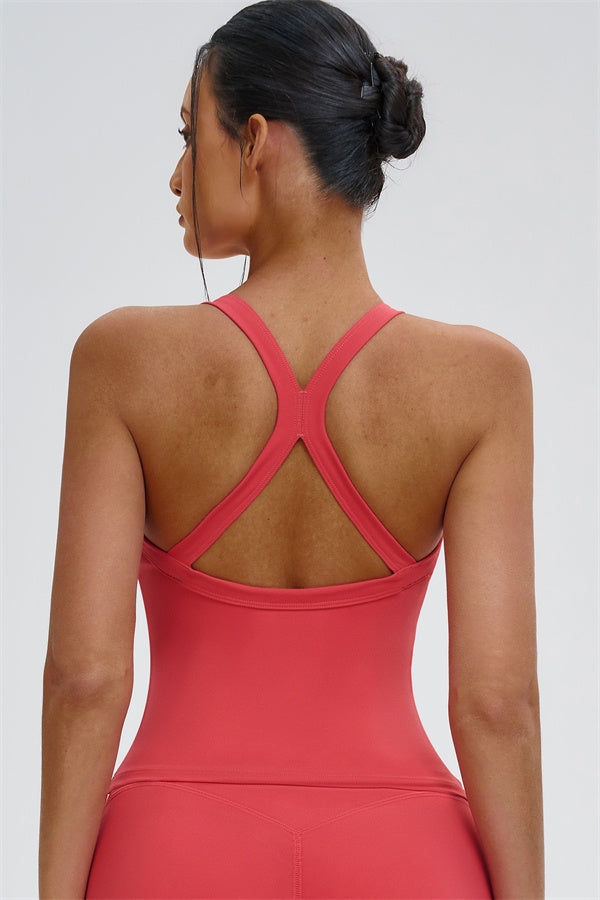 The Slate Cross Back Top Flared Leggings 2-Piece Set