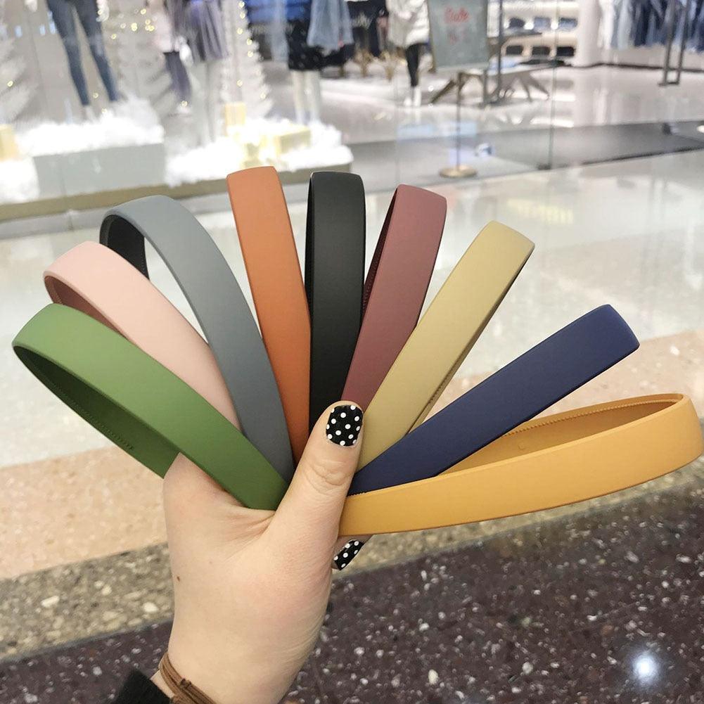 1PC Plastic Fashion Frosted Wide Headband Hair Band Headwear Bezel Hair Accessories For Woman Satin Covered Resin Hairbands Gorgeous Hair Accessories For Women