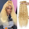 8-32 inch Deep Wave Human Hair Bundles Remy Brazilian Hair 613 Blonde Colored Deep Wave 1/3/4 Bundles Deals Human Hair Extension
