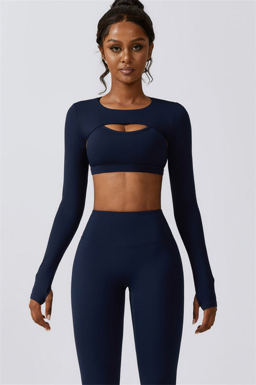 Juno Star Crop Top Sports Bra Leggings 3-Piece Set