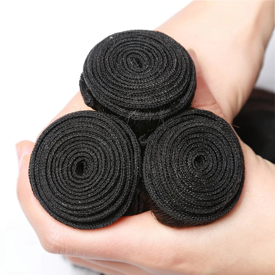 Newmi 30 Inch Body Wave Human Hair Bundles 12A Unprocessed Brazilian Virgin 100% Human Hair Extensions Natural Black For Women
