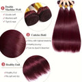 22 24 26 inch  Burgundy Bundles 99j Straight Human Hair Bundles Red Straight Human Hair Bundle 1/3 PCS Bundles Deals Brazilian